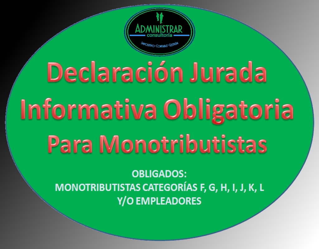 Declaración Jurada Informativa Obligatoria Para Monotributistas